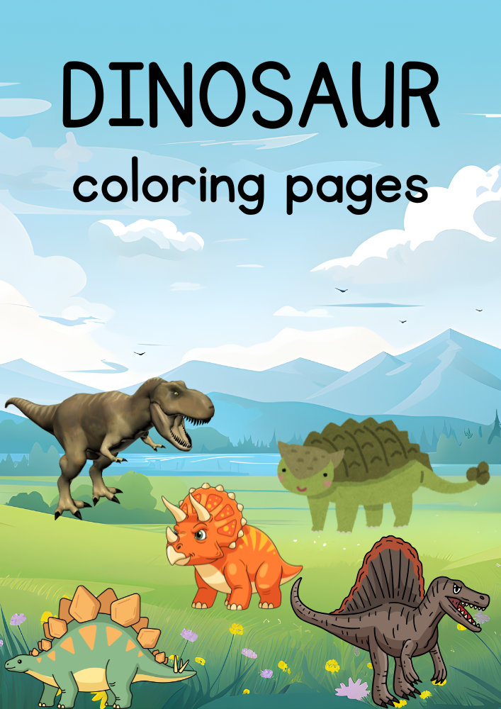 Dinosaurs Coloring Pages- 5 pages for coloring